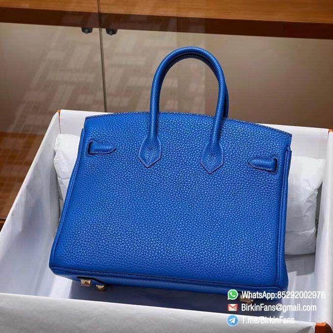 High Quality Clone Birkin Handbag 25cm Blue Electric Bleu électrique Togo Leather Gold Hardware 02