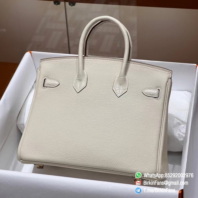 Best Clone Hermes Birkin Touch Bag 25cm Craie 10 Togo Leather Croco Skin Flap Gold Hardware 1