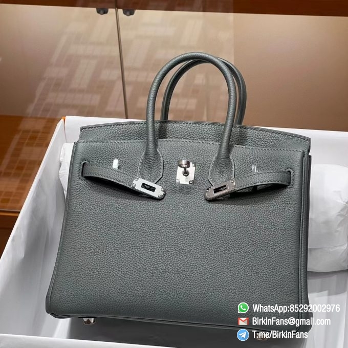 Best Fake Hermes Bag Birkin 25 Black Togo Calfskin Leather Silver Hardware 01