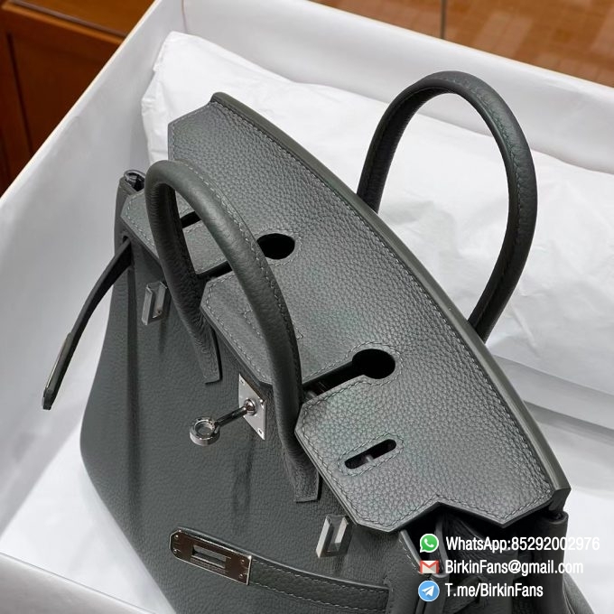 Best Fake Hermes Bag Birkin 25 Black Togo Calfskin Leather Silver Hardware 03