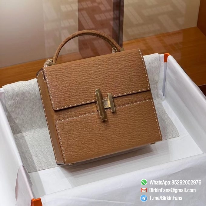 Best Replica Hermes Cinhetic Clutch Bag Gold 37 Evercolor Leather Top Handle Bags