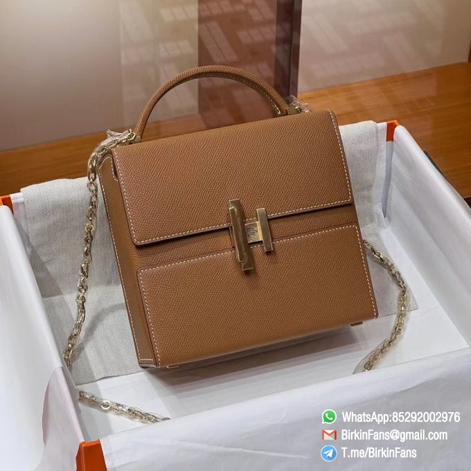 Best Replica Hermes Cinhetic Clutch Bag Gold 37 Evercolor Leather Top Handle Bags 1