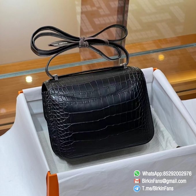 Best Replica Hermes Constance Bag 18cm Black Nior 89 Alligator Crocodile Leather Palladium Hardware 1