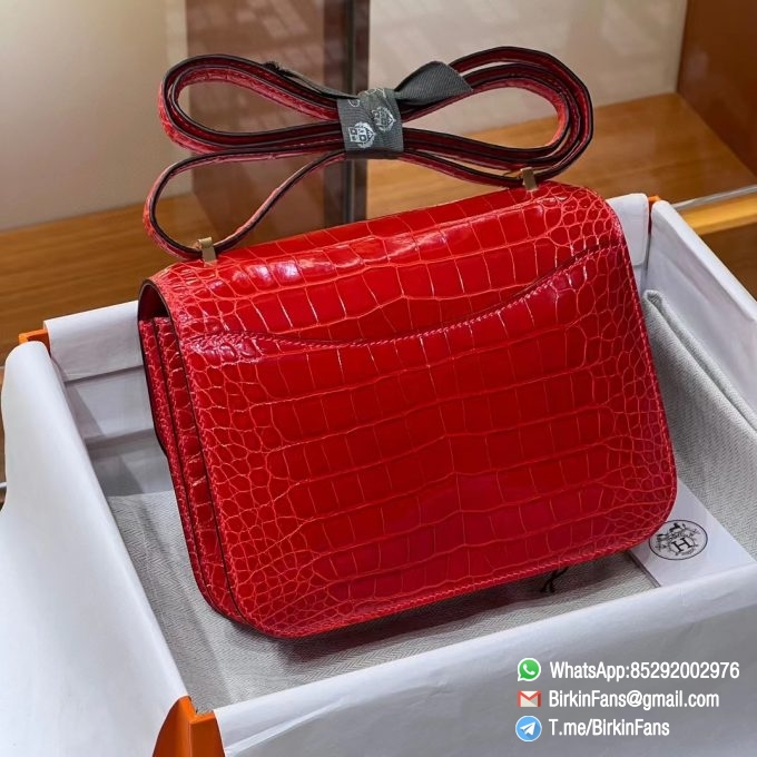 Best Replica Hermes Constance Bag 18cm Braise 95 Alligator Crocodile Leather Gold Hardware 1