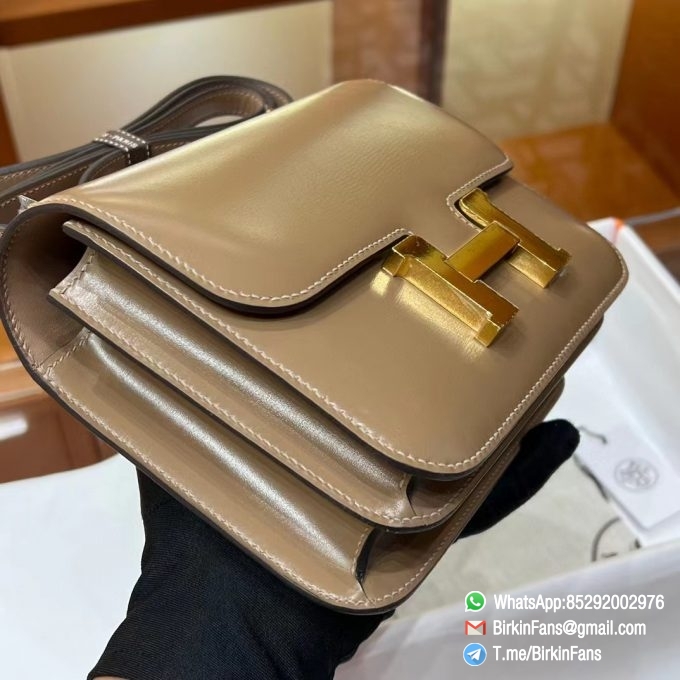 Best Replica Hermes Constance Mini Bag 18cm Kraft 2H Box Leather Gold Hardware