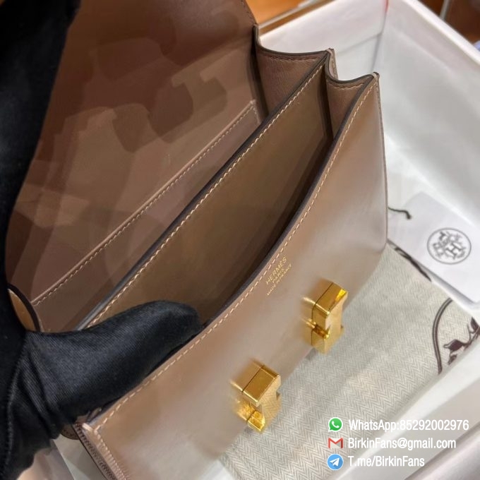 Best Replica Hermes Constance Mini Bag 18cm Kraft 2H Box Leather Gold Hardware 3