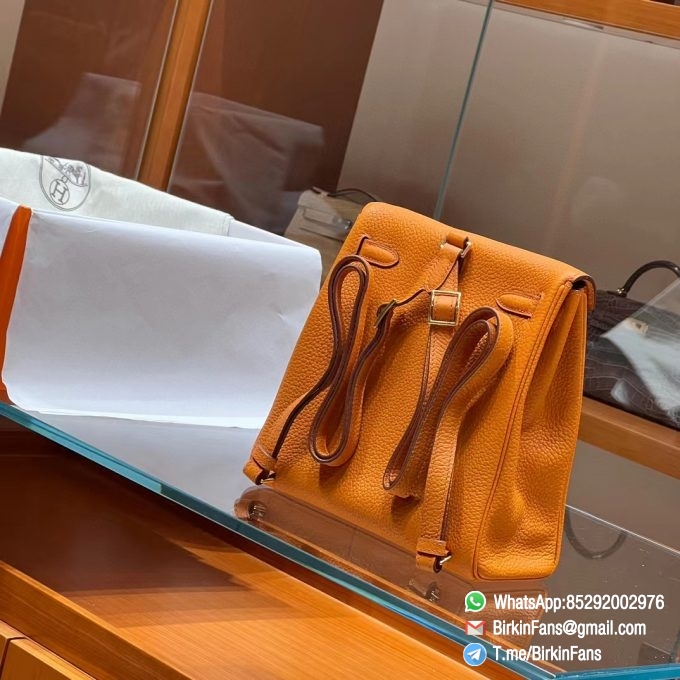 Best Replica Hermes Kelly Ado Backpack 21cm Orange 93 Togo Leather Gold Hardware 04