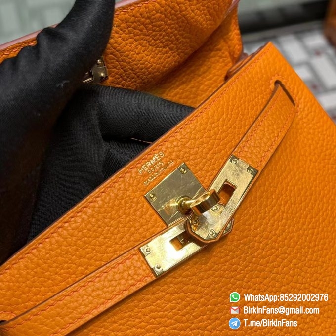 Best Replica Hermes Kelly Ado Backpack 21cm Orange 93 Togo Leather Gold Hardware 05