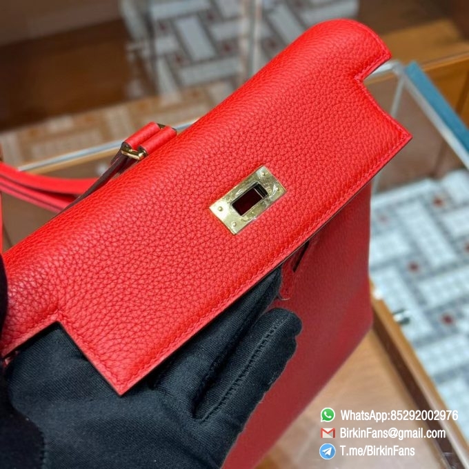 Best Replica Hermes Kelly Ado Backpack 21cm Rouge Garance 54 Togo Leather Gold Hardware 05