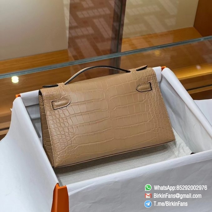 High Quality Replica Hermes Mini Kelly Bag 0M Chai Alligator Crocodile Leather Gold Hardware 02