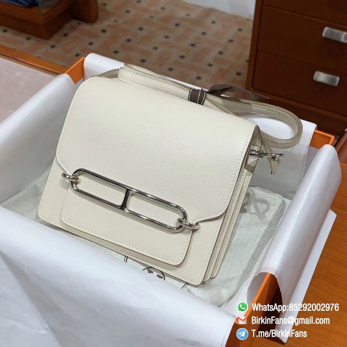 High Quality Replica Hermes Roulis 23 Bag Craie Chalk 10 Silver Hardware 1