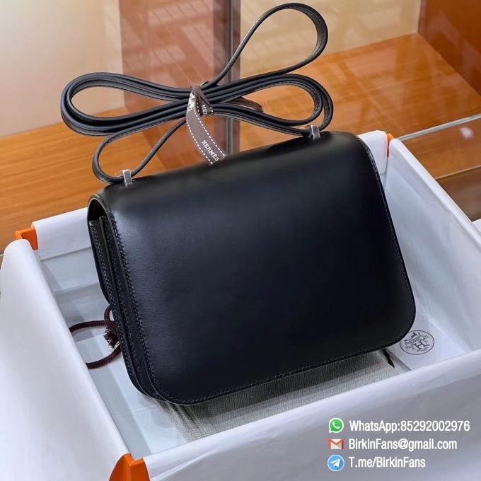 Best Replica Hermes Bags Constance Mini Bag 18cm Black Nior 89 Box Leather Silver Hardware 1